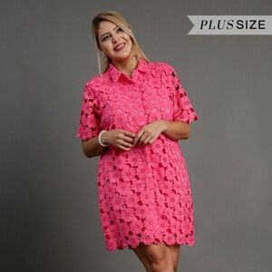 Pink Floral Lace Dress